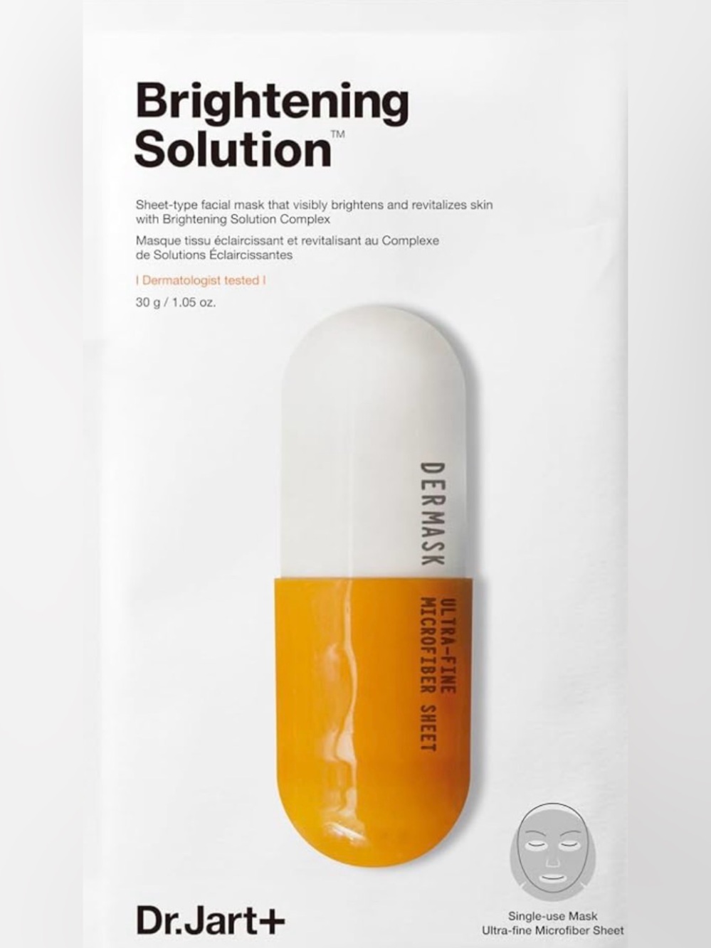 New Dr. Jart+ Brightening Solution Sheet Mask – 5 White & Yellow